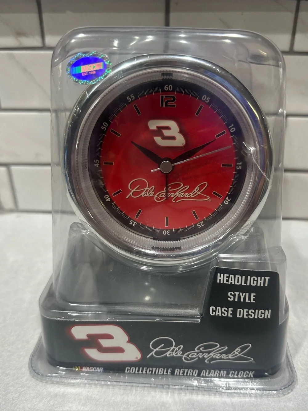 Dale Earnhardt Collectable Retro Alarm Clock Headlight Style.